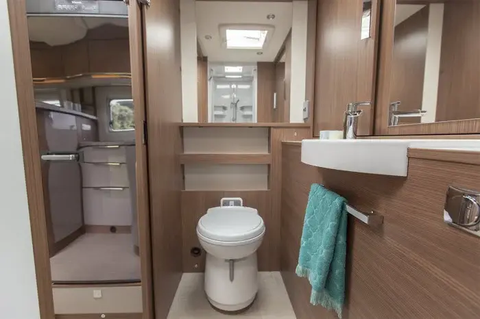 You'll never find a bathroom like this in a humble van!