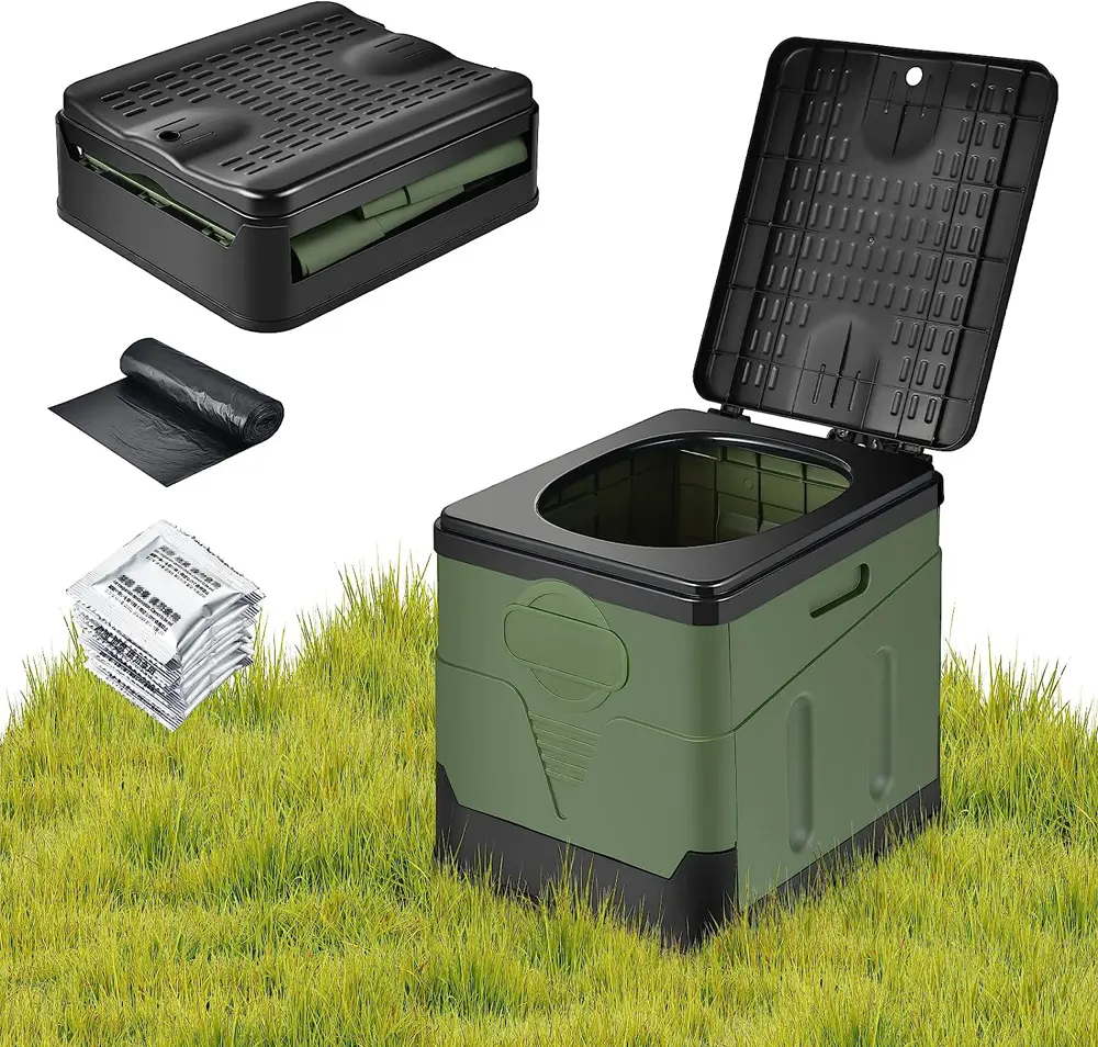 OTraki Foldable Camping Toilet, Portable Travel Toilet