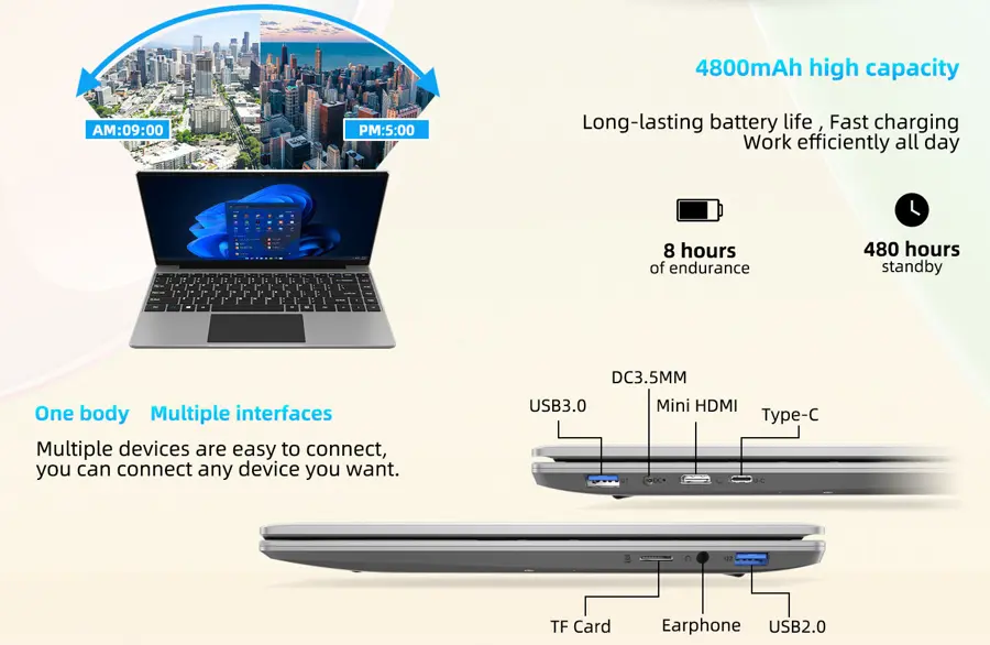 Image of Jumper Windows 11 EZbook S5 Laptop 14 inch  - Intel Celeron J4105