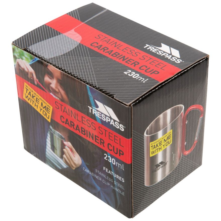 Image of Trespass Bruski, Silver, Double Walled Aluminium Carabiner Camping Cup