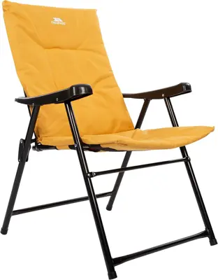 Image of Trespass Folding Deck Chair Padded Camping Garden Fishing Steel Frame